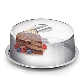 Boleira de inox com tampa de acrílico
