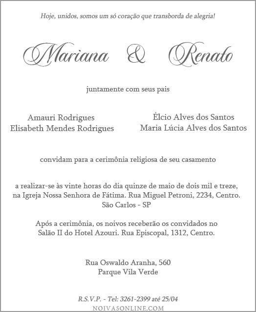 Featured image of post Convite De Casamento Tradicional Texto Aprende a hacer esta hermosa invitaci n tradicional de la boda con el lazo chanel enviamos a vers o de impress o do arquivo em pdf com todo o texto fornecido por