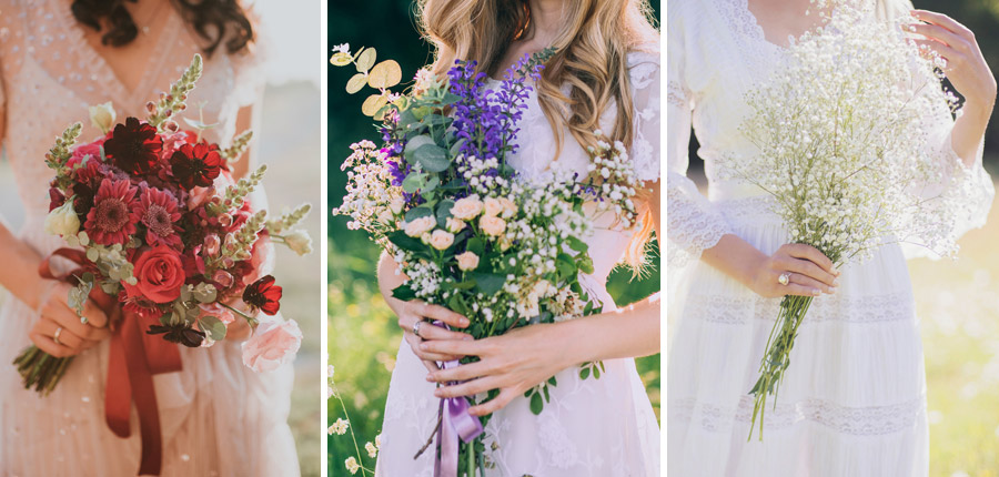 Buquês para casamento boho