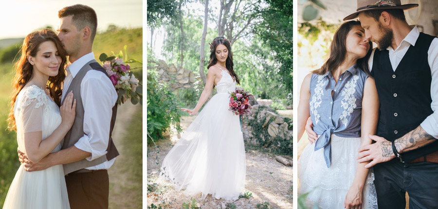 Vestidos de noiva para casar no campo de manhã ou à tarde