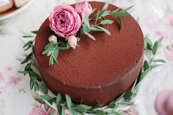 Bolo de noivado de chocolate