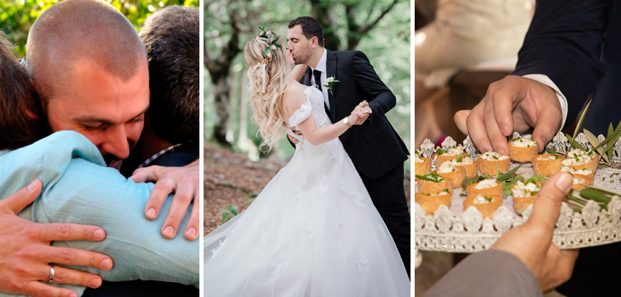 Sequência ilustrada casamento com jantar