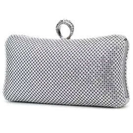 Clutch | Bolsa de festa prateada com strass