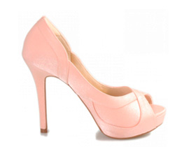 Peep toe em cetim rosa