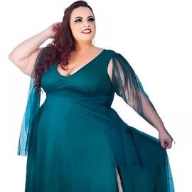 Vestido de festa plus size com bojo