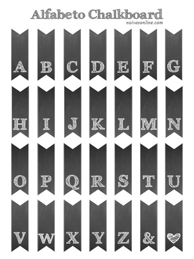 Bandeirinhas decorativas, com todas as letras do alfabeto. para imprimir