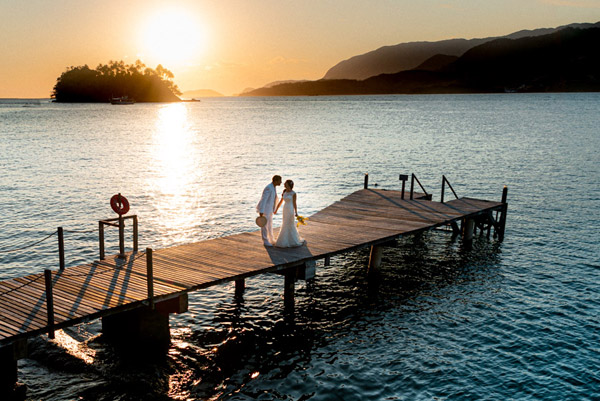 Foto de casamento feita com drone